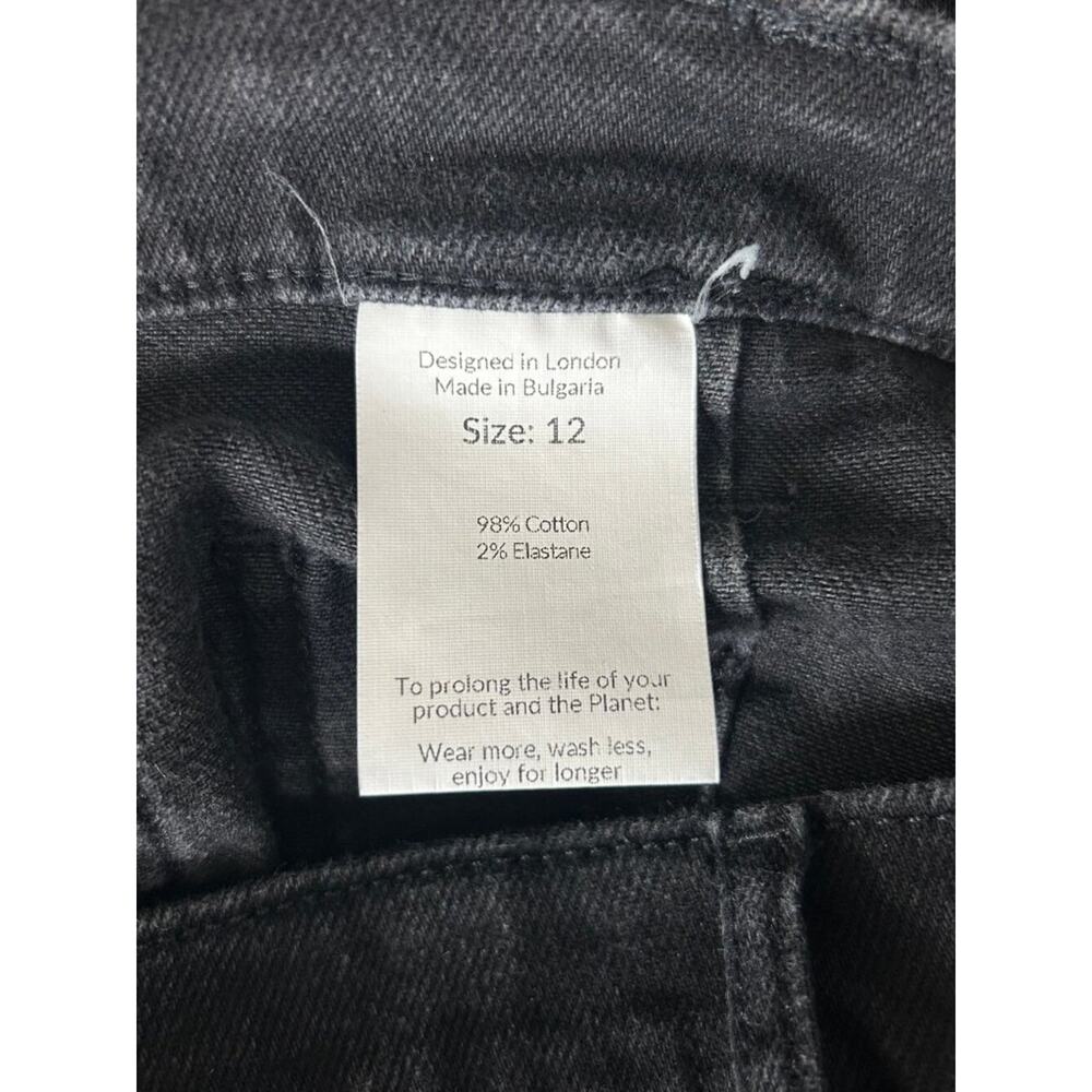 Saint + Sofia Bowie Stretch Flare Jeans Black Wash Patch Pocket Size 8 - Picture 7 of 10